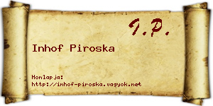 Inhof Piroska névjegykártya