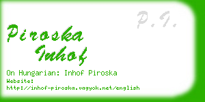 piroska inhof business card